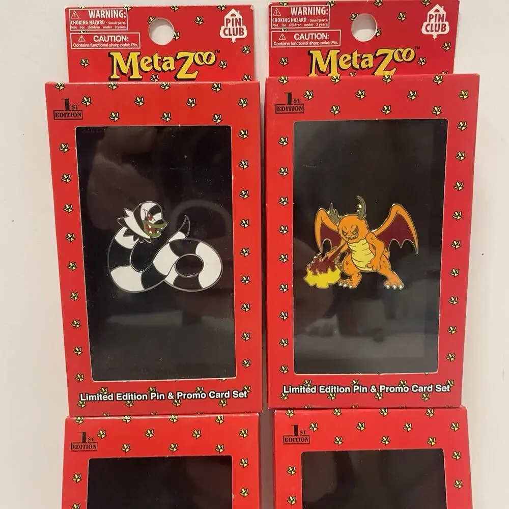 Piasa Bird, Sewer Alligator, Sam Snake Pin Club Promo Card Set METAZOO PIN CLUB